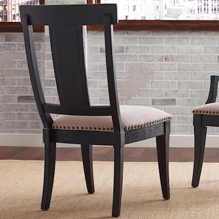 Transitional Side Chair with Upholstered Seat and Nailhead Trim